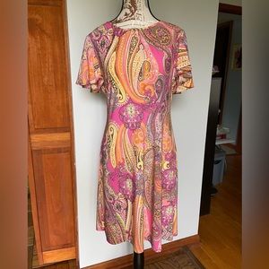 Tommy Hilfiger Pink Paisley Dress, Size 6
